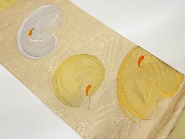 JAPANESE FUKURO OBI / WOVEN ABSTRACT CRANE